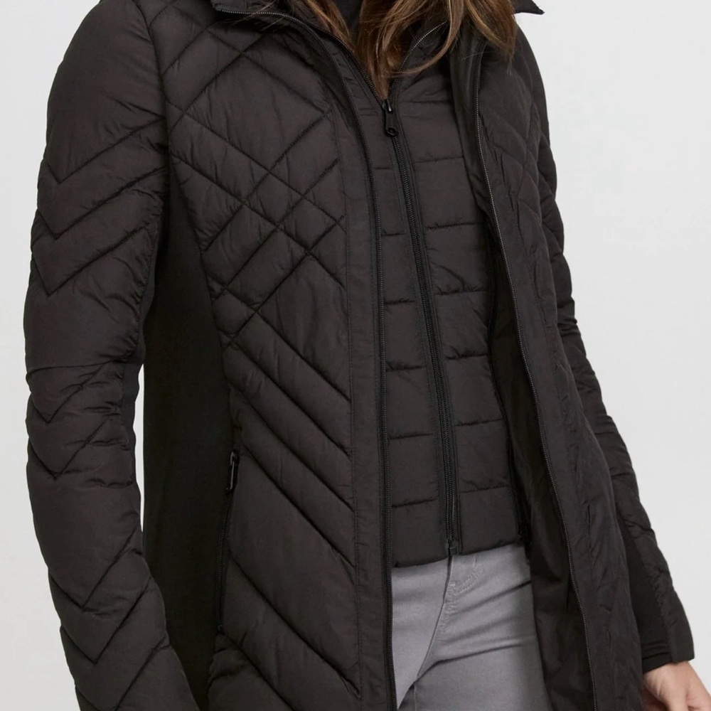 Bernardo - Quilted Scuba Detail Coat